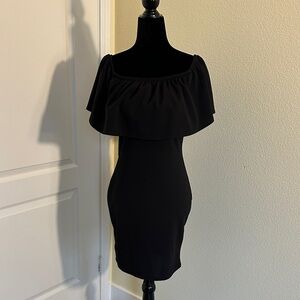 Black Off-Shoulder Ruffled Dress. Ruby & Lace size Medium.